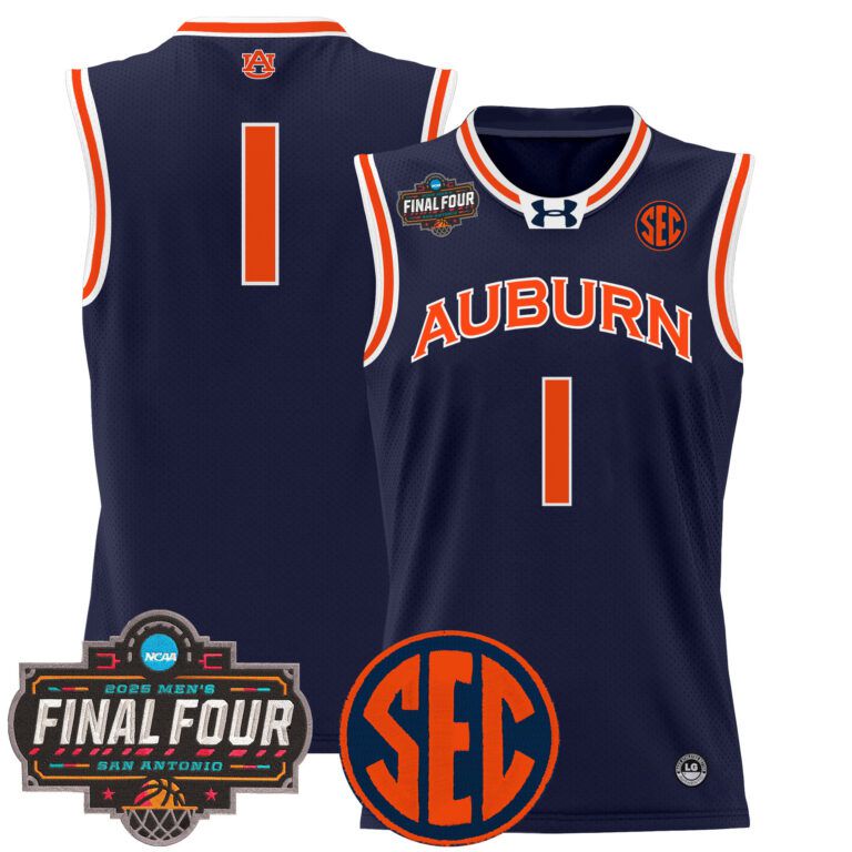 Men Auburn Tigers #1 blue 2025 Final Four Patch Lightweight  NCAA Jersey